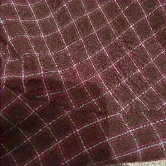 Vintage Maroon Pendleton plaid pattern button up wool medium - Picture 15 of 16